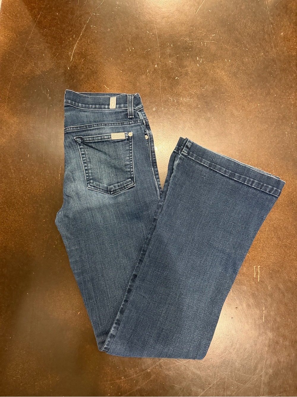 7 For All Mankind Women's Dark Blue Slim Trouser Jeans